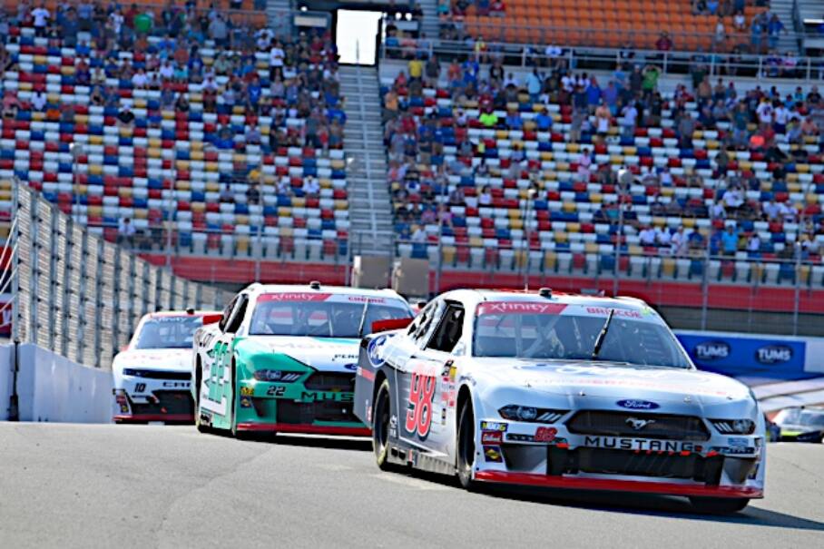 SHR's Chase Briscoe (ninth) sat on the pole and won Stage 1. SHR's Chase Briscoe (ninth) sat on the pole and won Stage 1.